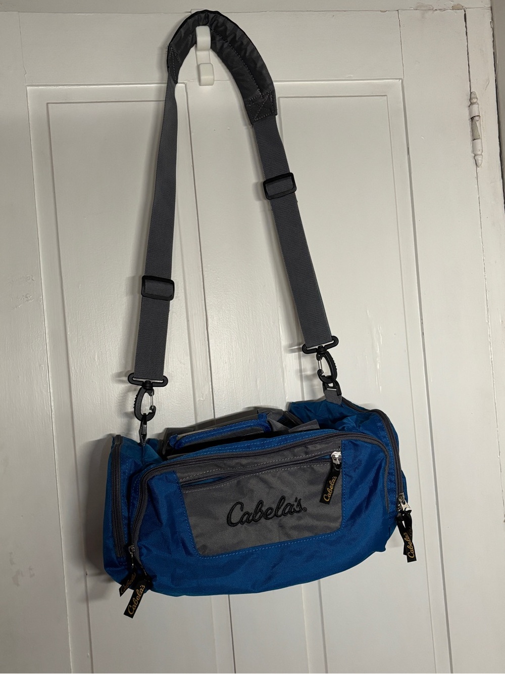 Cabela's Men's Blue and Gray Catch All Gear Bag Crossbody Shoulder Bag Duffle